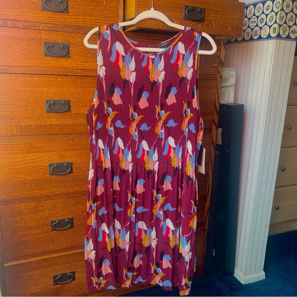 XXL NWT Halogen Botanical Plisse Dress - Picture 6 of 8